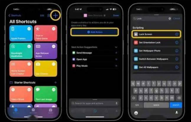 老边苹果14锁屏维修店分享iPhone14升级iOS16.4后如何创建锁屏快捷方式 
